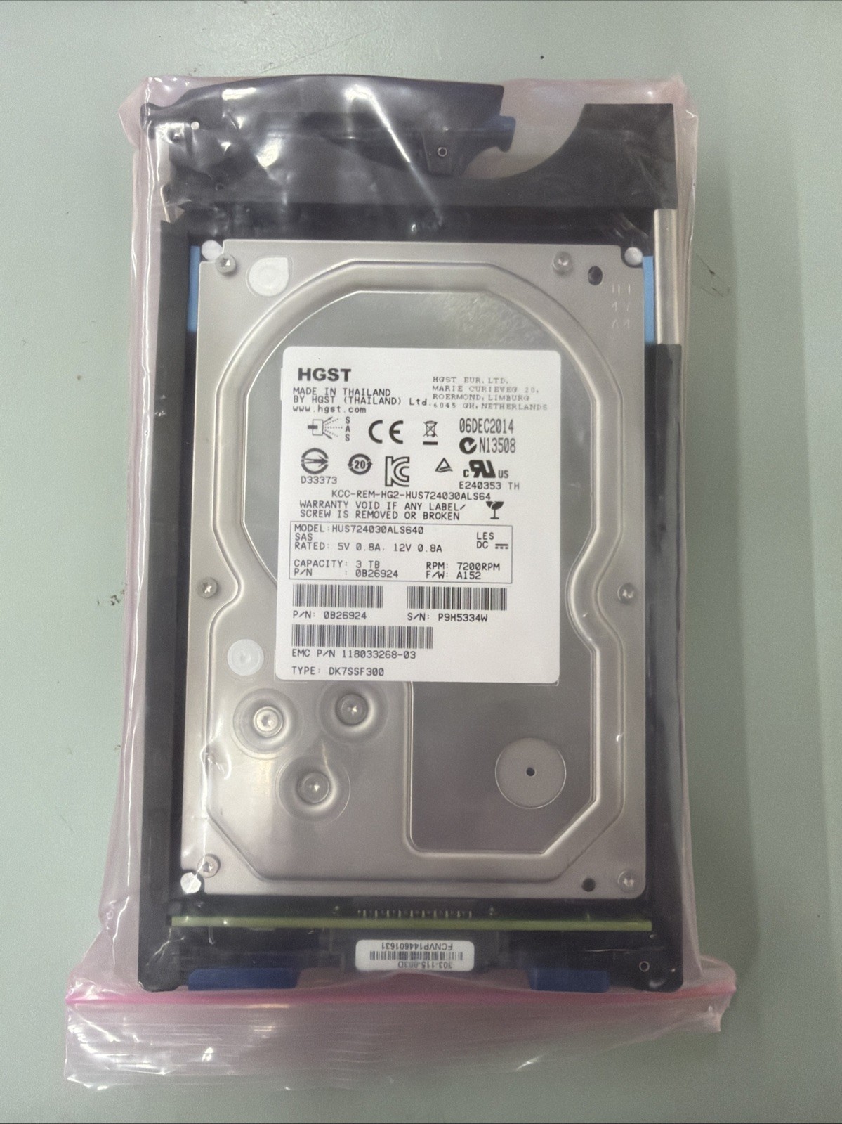 EMC 005050596 3TB 7.2K SAS 3.5" THIRD PARTY TESTED - CADDY INCLUDED