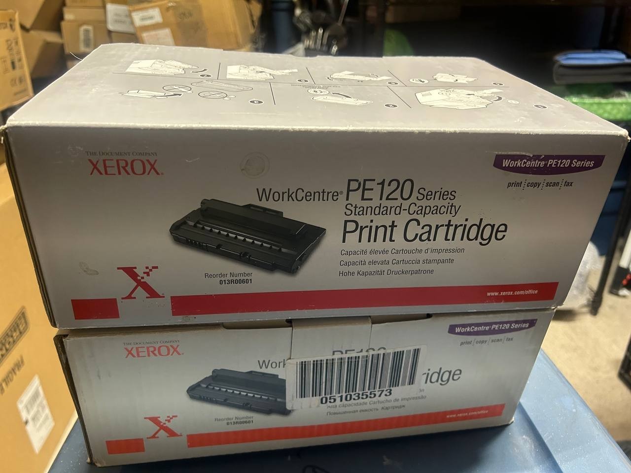Set of 2 Genuine Xerox 013R00601 PE120 Standard Print Cartridges Open Box