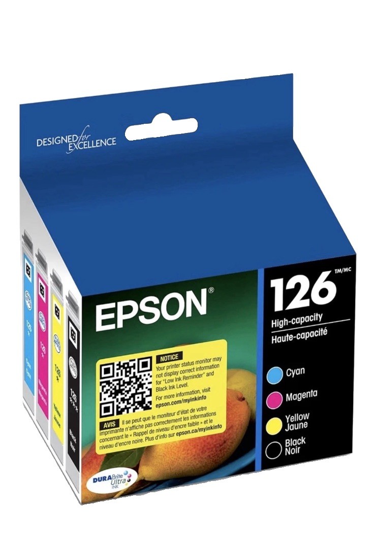 Genuine EPSON 126 High Capacity Cyan Magenta Yellow Black Factory Sealed