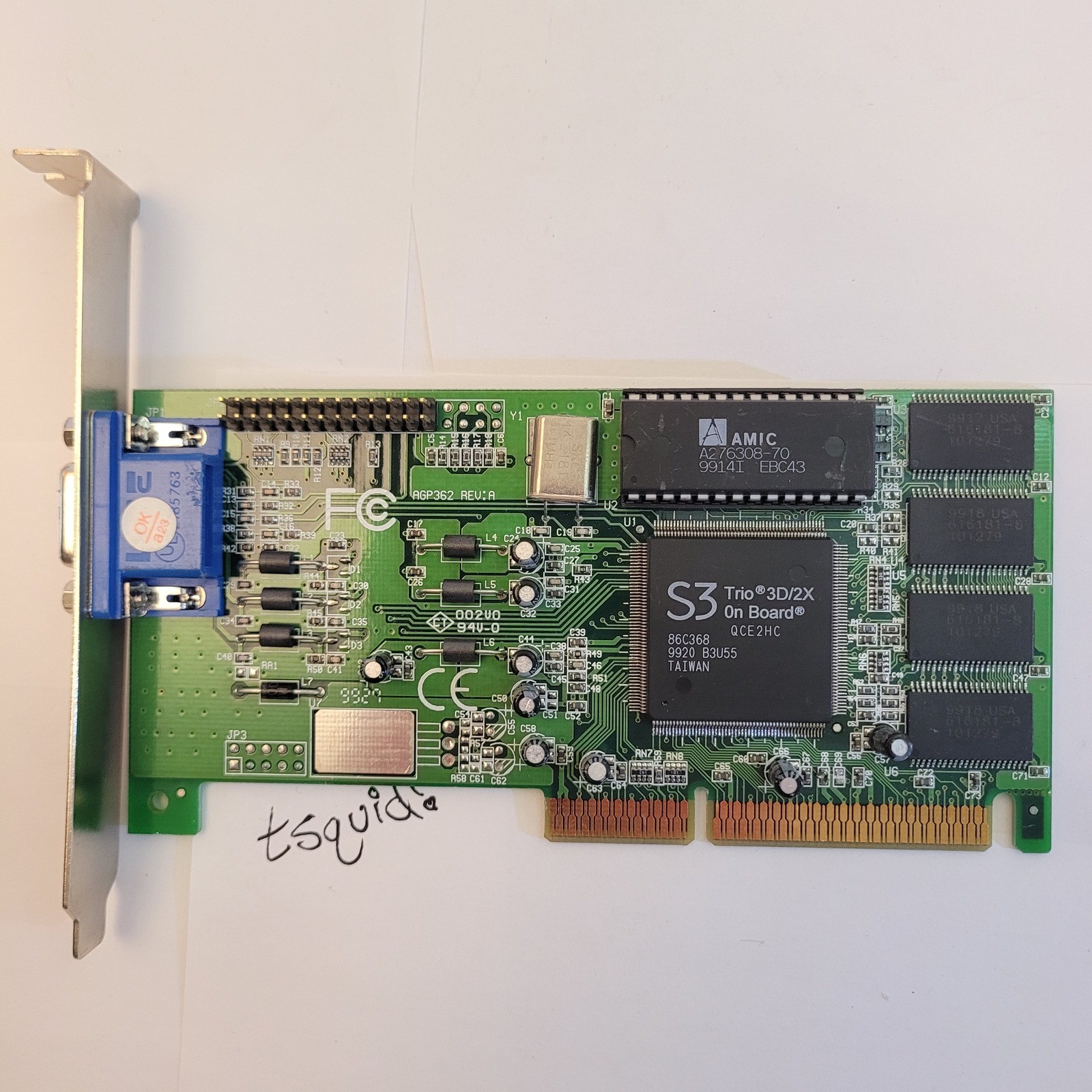 S3 Trio 3D/2X 4MB AGP Graphics Video Card VGA 86C368 AGP362 Rev A Vintage PC