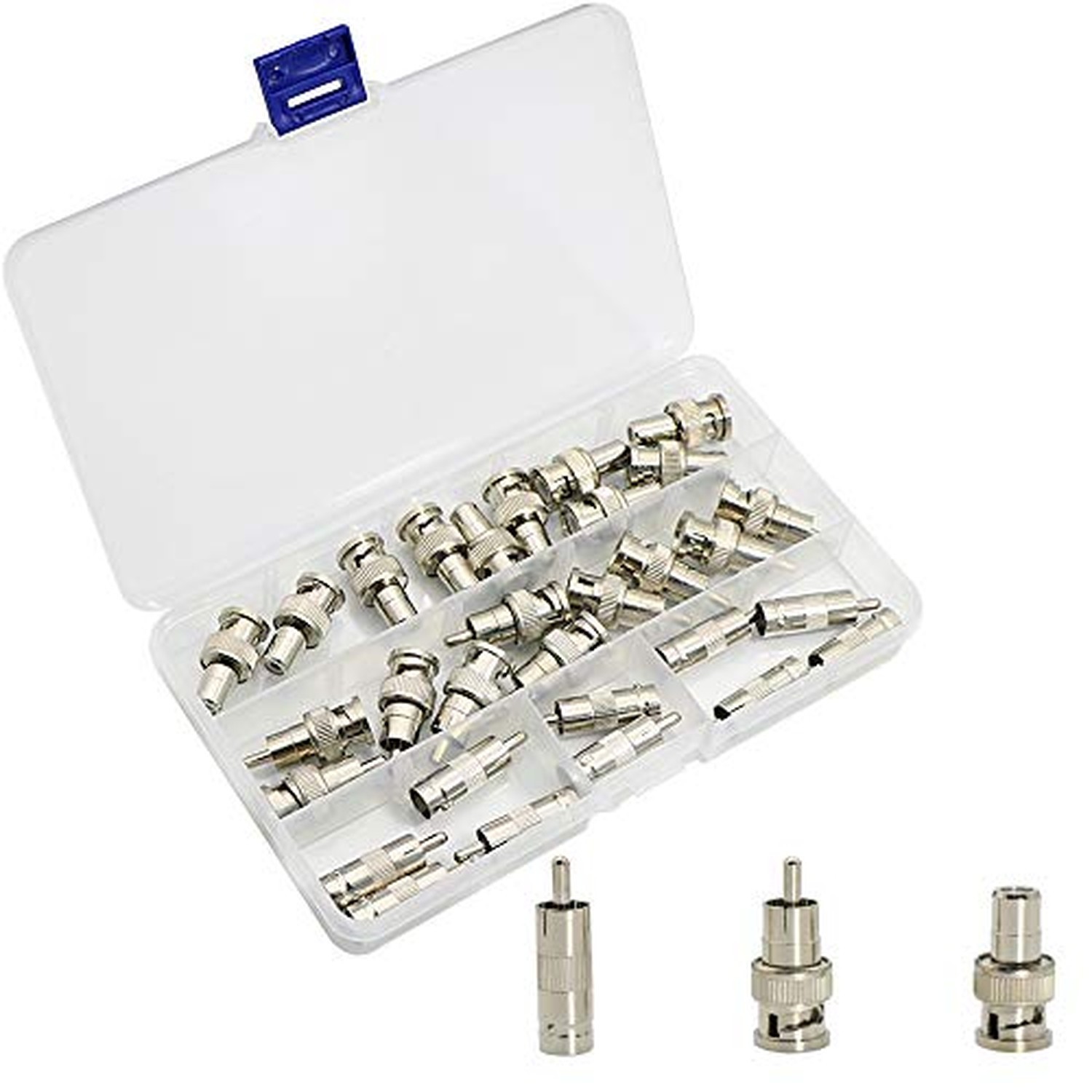 BNC to RCA Adapter Kit, 30-Piece BNC to RCA Male Female Coaxial Connector