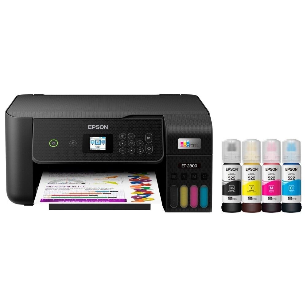 Epson EcoTank ET-2800 Color Inkjet All-In-One Printer - Black