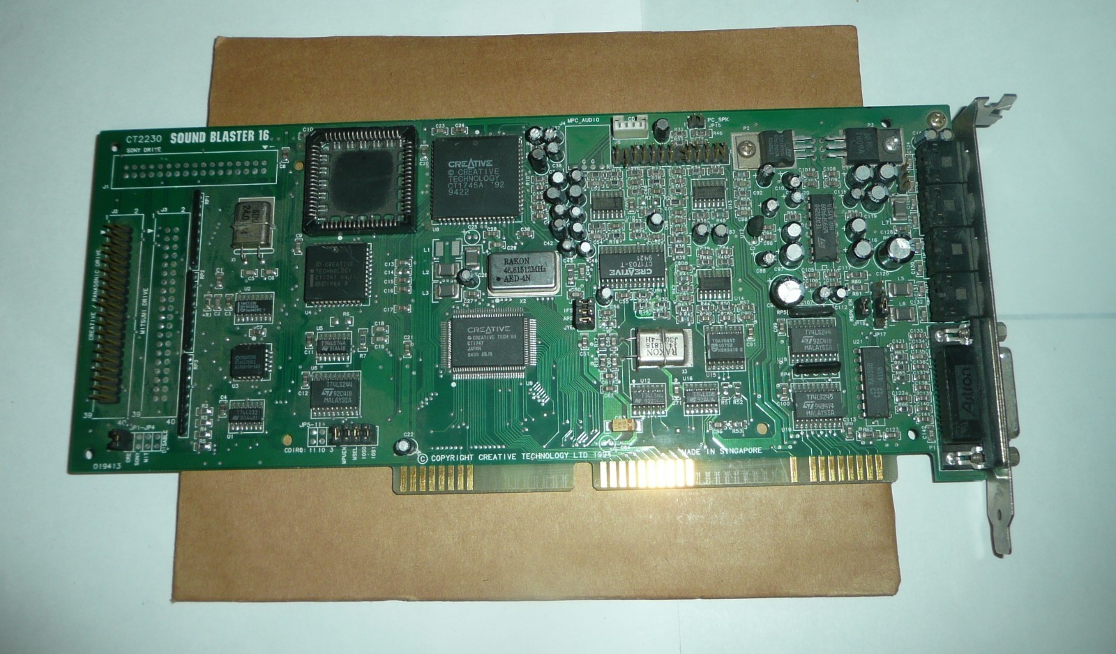 Vintage Creative Sound Blaster 16 CT2230 ISA Audio Board Sound Card