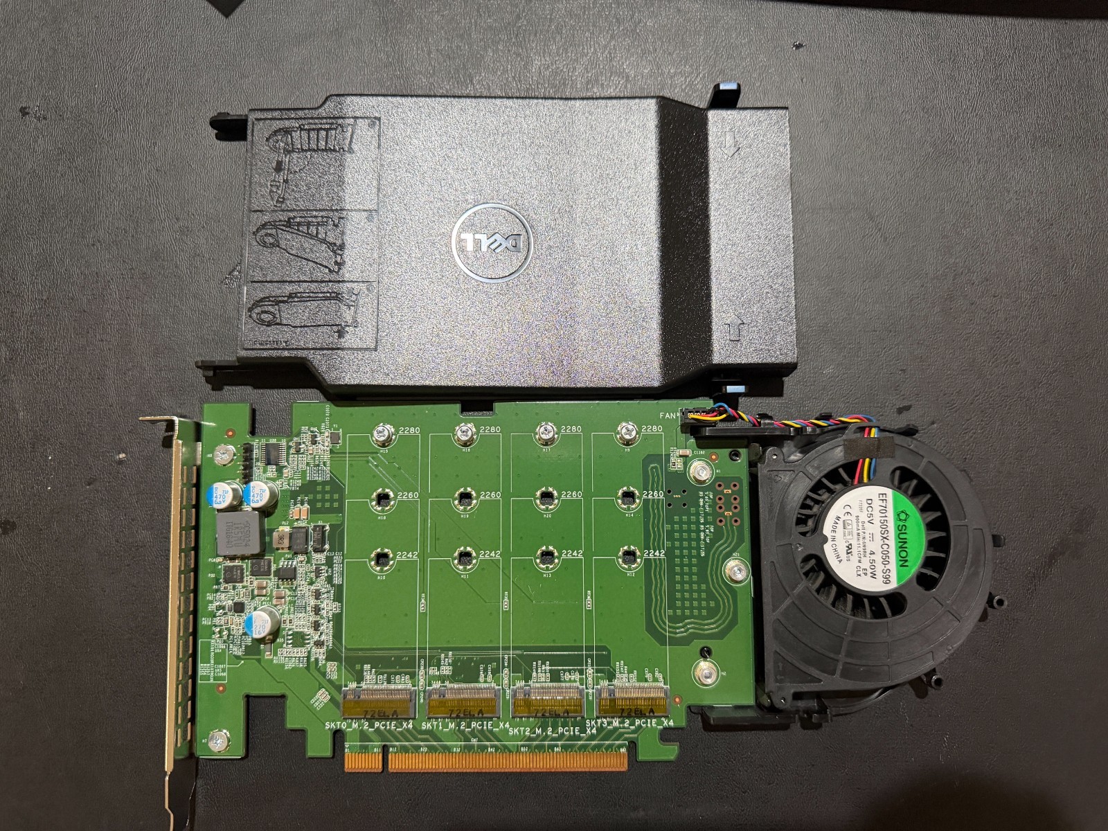 Dell DPWC400 Quad M.2 PCIe Solid State Drive Adapter Card P/N:080G5N 06N9RH