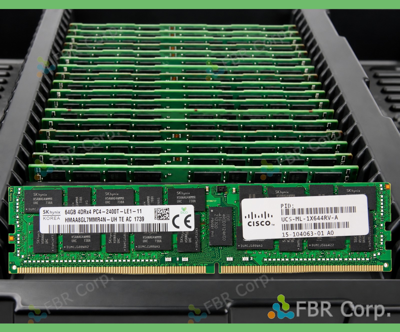 Grade A SK Hynix Cisco 64GB PC4-2400T DDR4 4DRx4 RDIMM RAM HMAA8GL7MMR4N-UH LOT