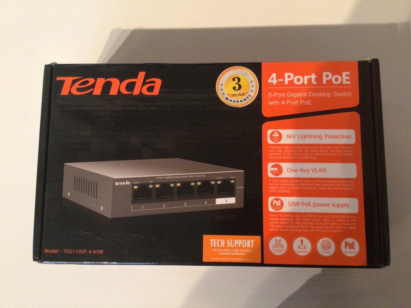 Tenda TEG1005D 5-Port Gigabit Desktop Switch
