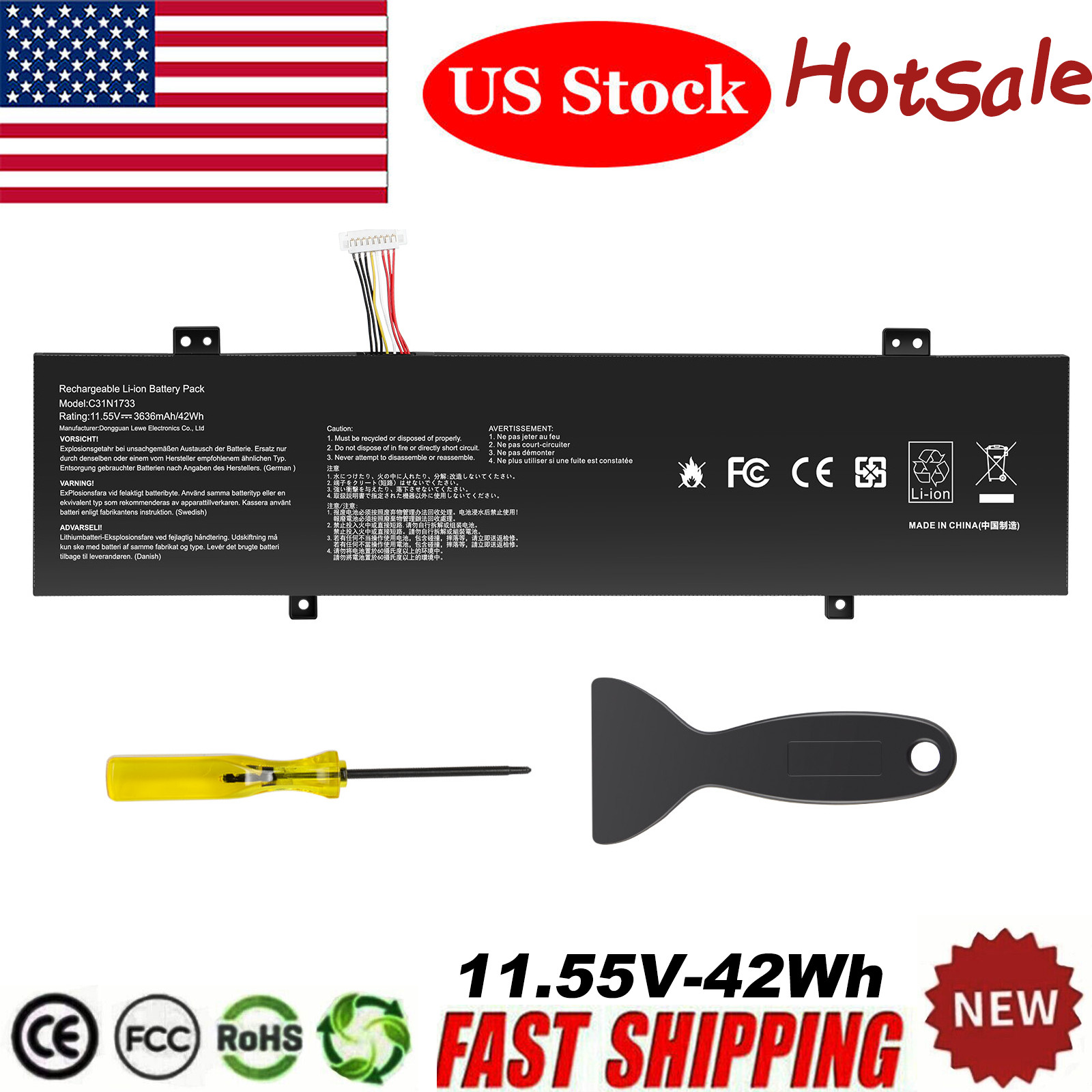C31N1733 Laptop Battery For ASUS VivoBook Flip 14 TP412 TP412U TP412UA TP412FA