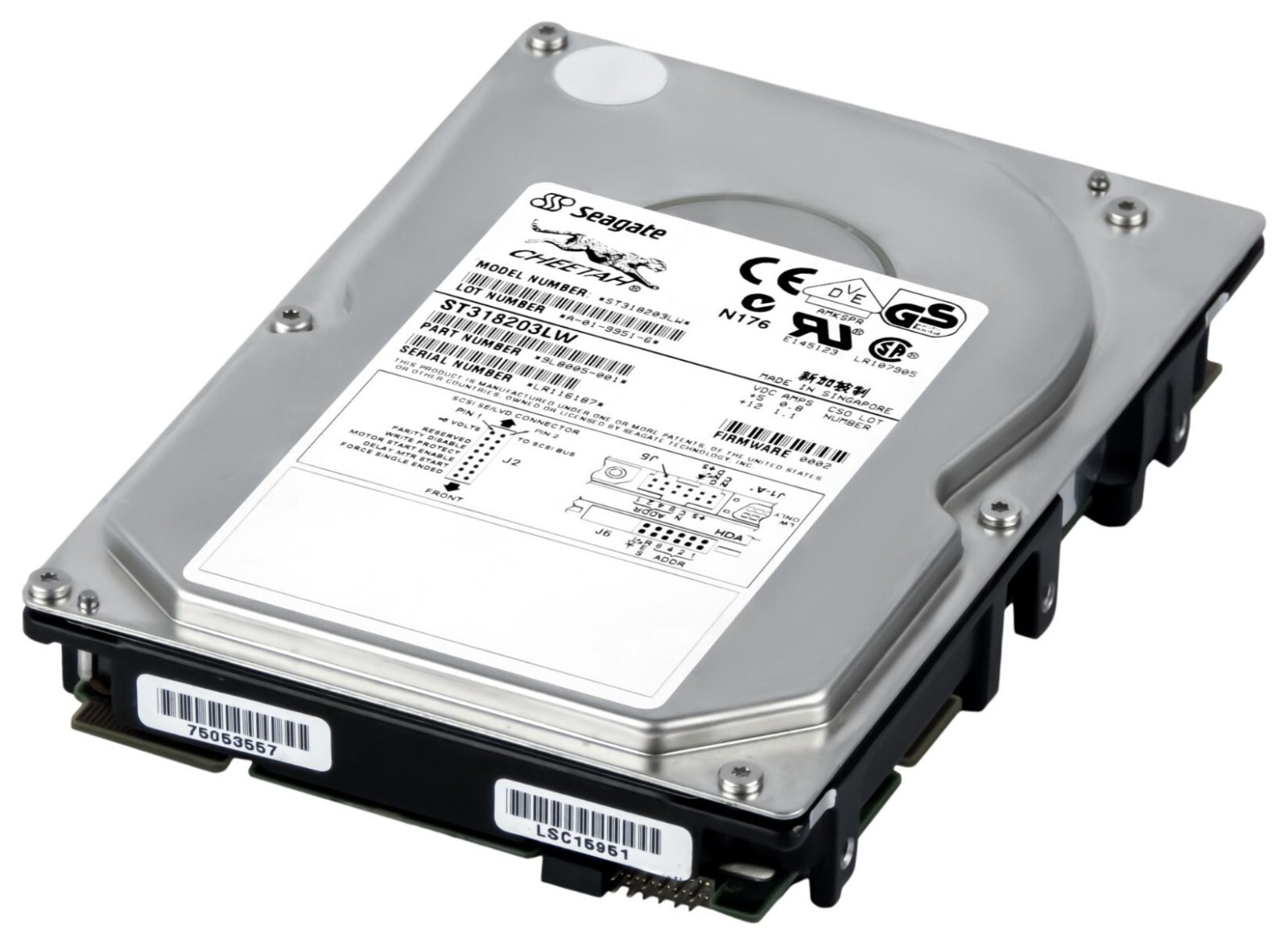 HARD DRIVE SEAGATE CHEETAH 18LP ST318203LW 18.2GB 10K Ultra2 Wide SCSI 3.5''