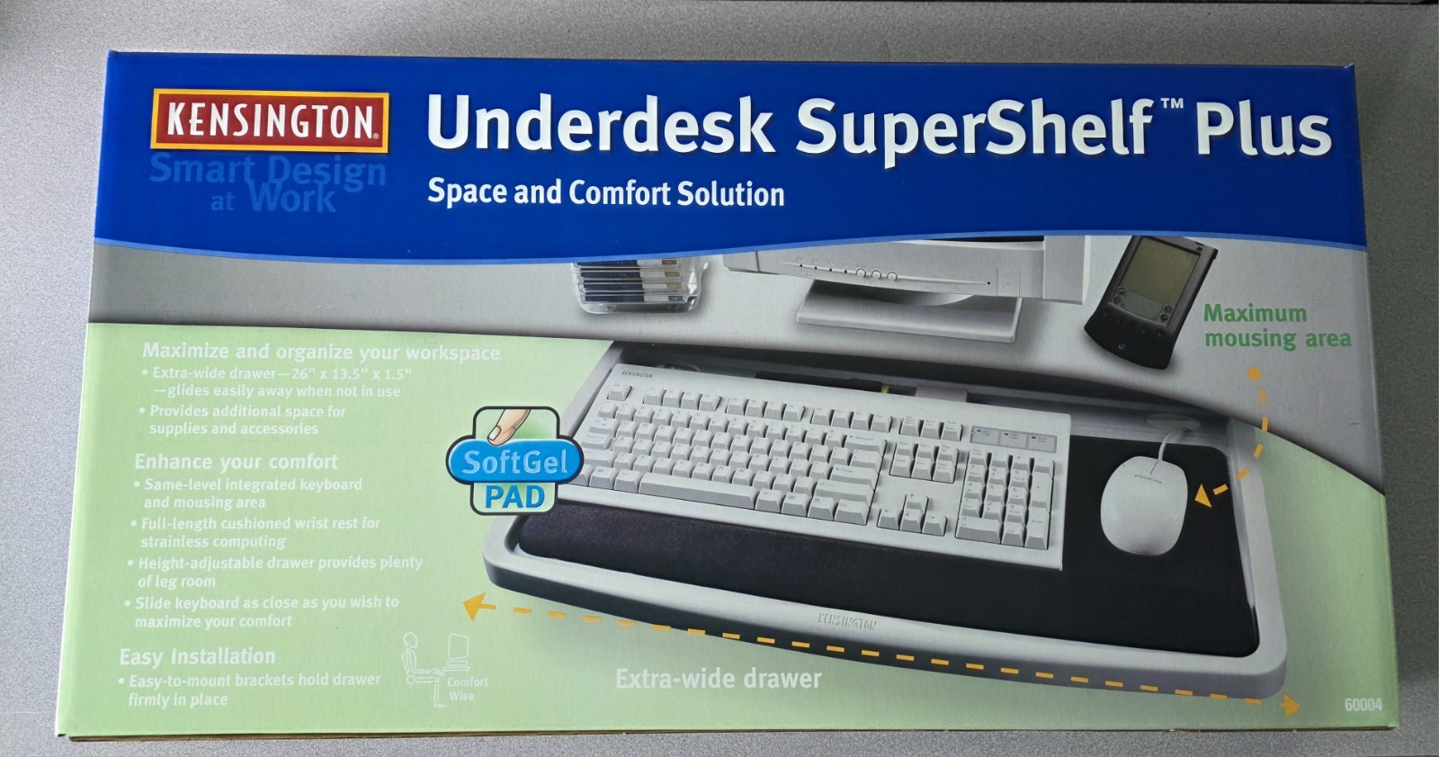 Kensington Underdesk SuperShelf Plus Keyboard Drawer New In Original Box