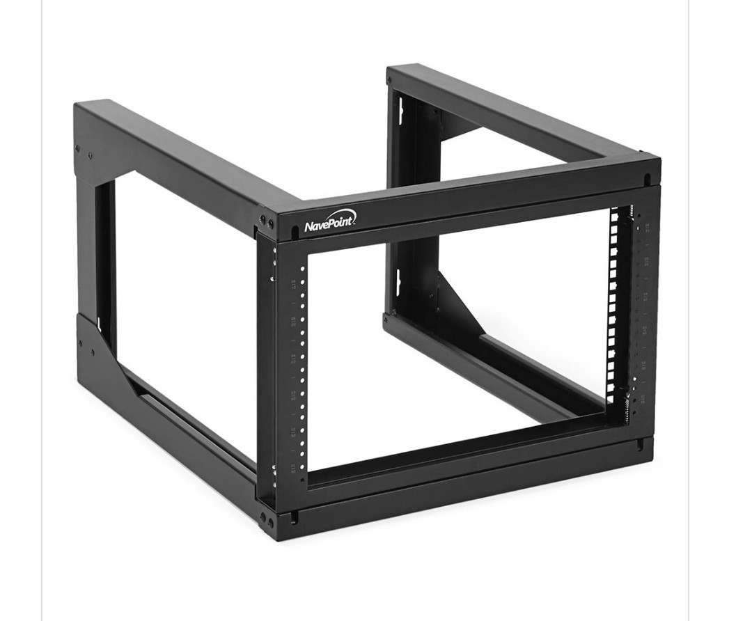 NavePoint 6U Swing Gate Wallmount Rack with 24in Depth