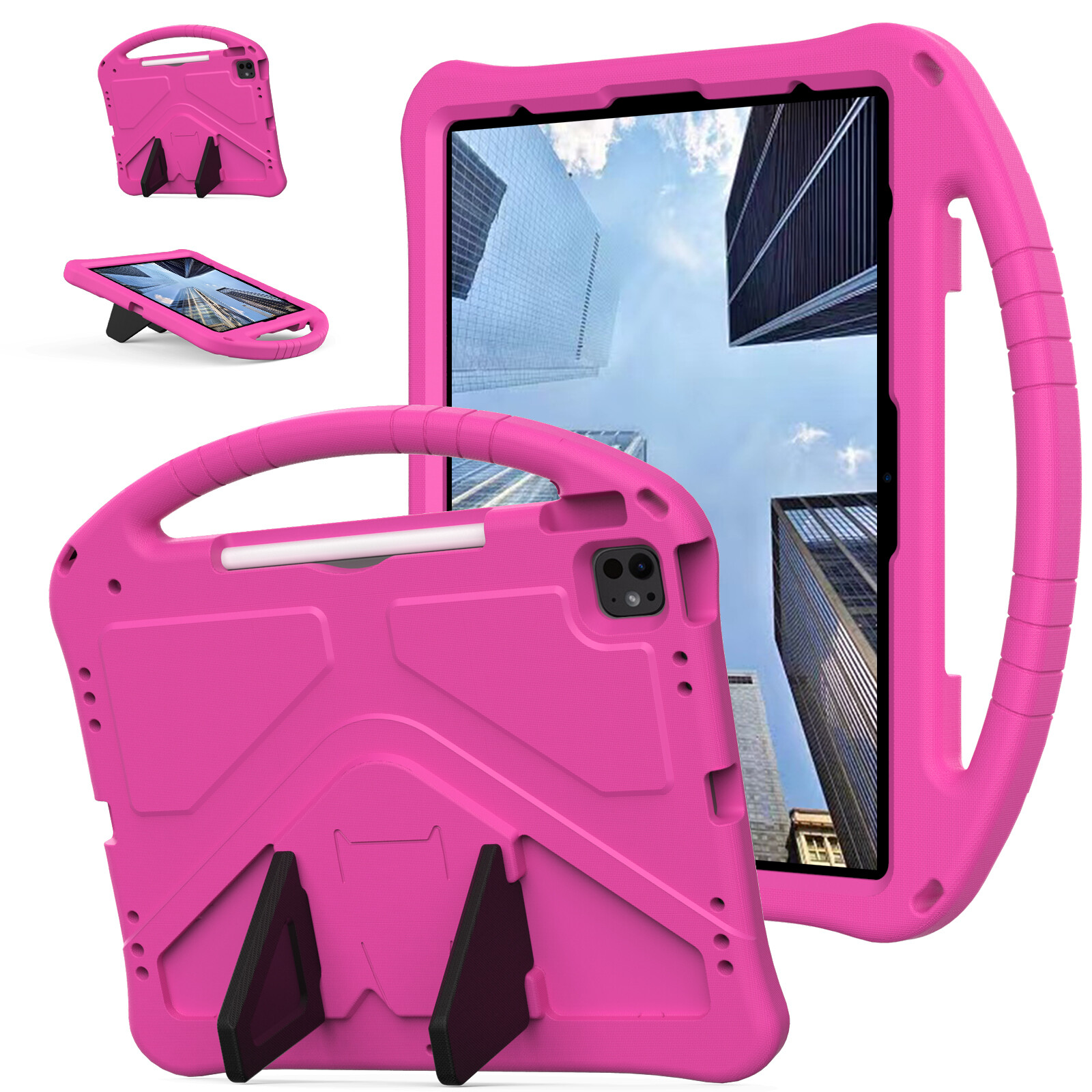 For iPad Pro 13/Air 13 11 inch 2024 Kids Case EVA Shockproof Handle Stand Cover