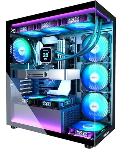 K2 ATX Gaming Mid Tower PC Case 7 PWM ARGB Fans Dual Tempered Glass USB-C