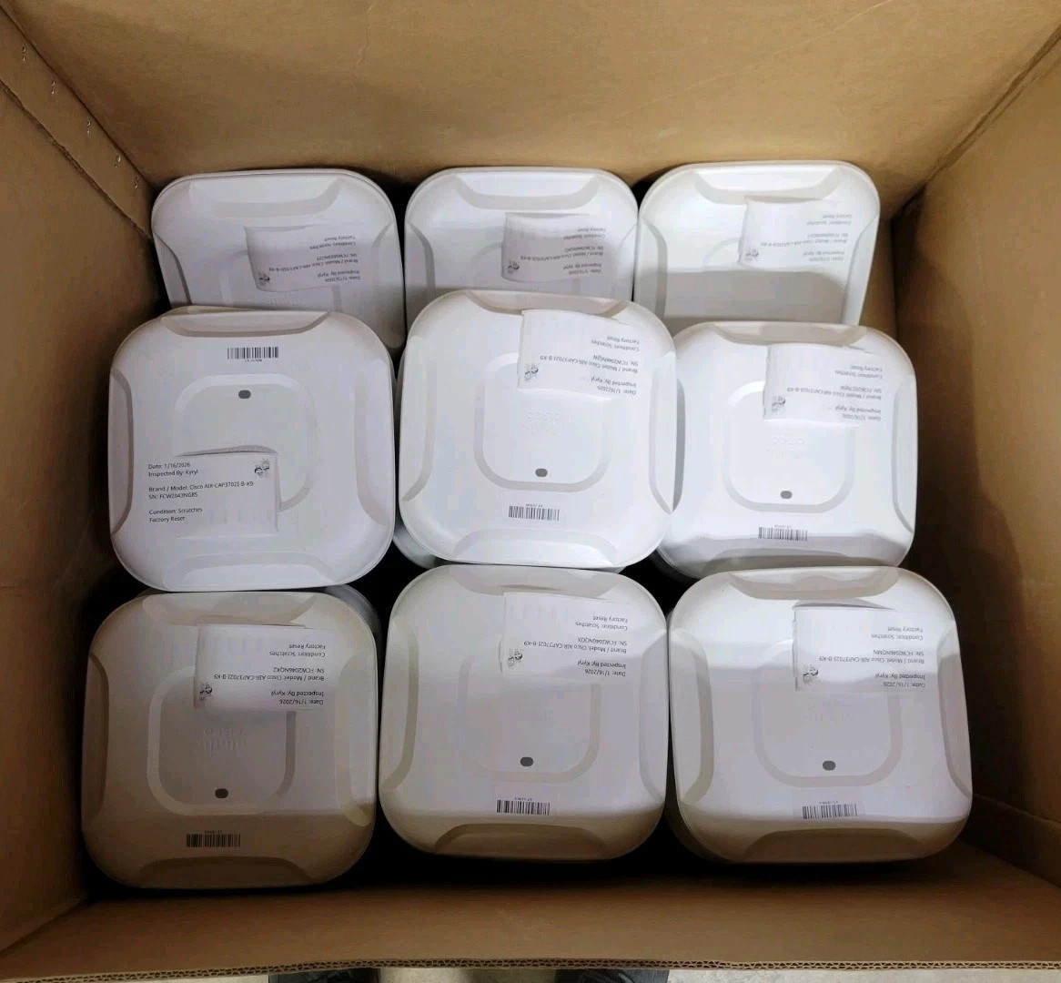 Lot of 10 Cisco Aironet 3700 Dual Band Access Point AIR-CAP3702I-B-K9