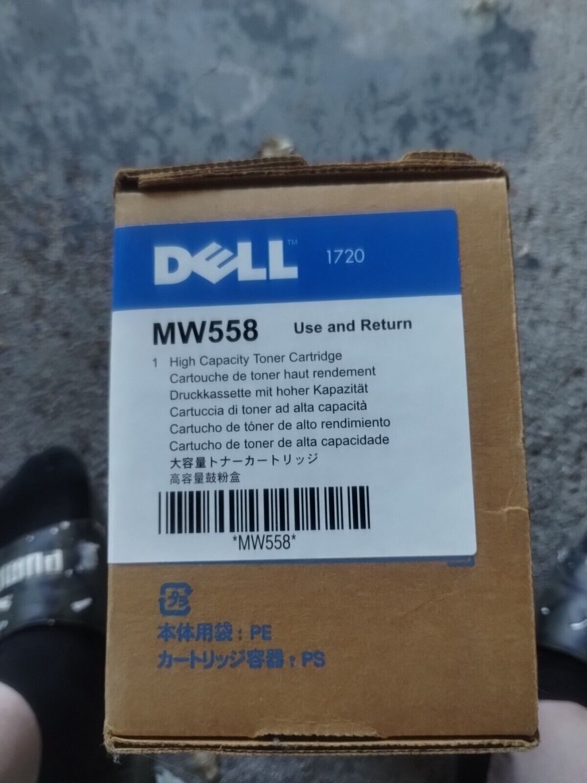 Two Genuine Dell MW558 1720 Black Toner Cartridge - 6000 Page Yield New Sealed.
