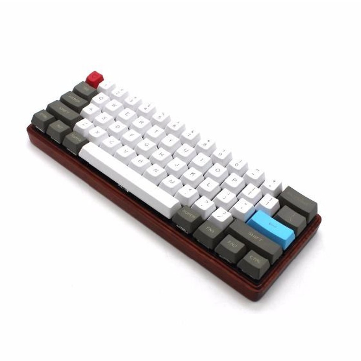61 Keys White&Grey Keycap Set OEM Profile PBT Thick ANSI Layout Keycaps for 60% 