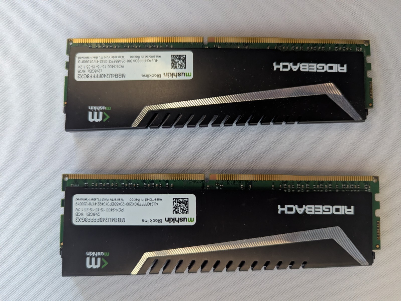 Mushkin Blackline Ridgeback DDR4 DIMM 16GB (2x8GB) PC4-2400 RAM Modules