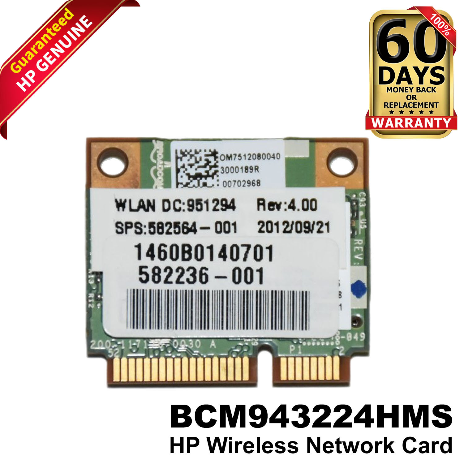 Lot x 2 New HP ProBook 6450B BCM943224HMS Wi-Fi Wireless Network Card 300Mbps