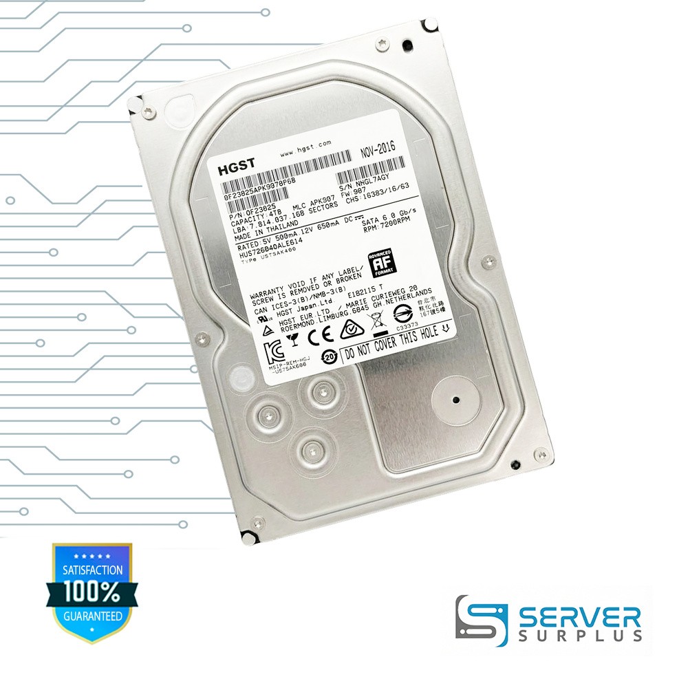 HGST Ultrastar 7K6000 4TB SATA 6Gb/s 512e 3.5 in Enterprise HDD | 0F23025