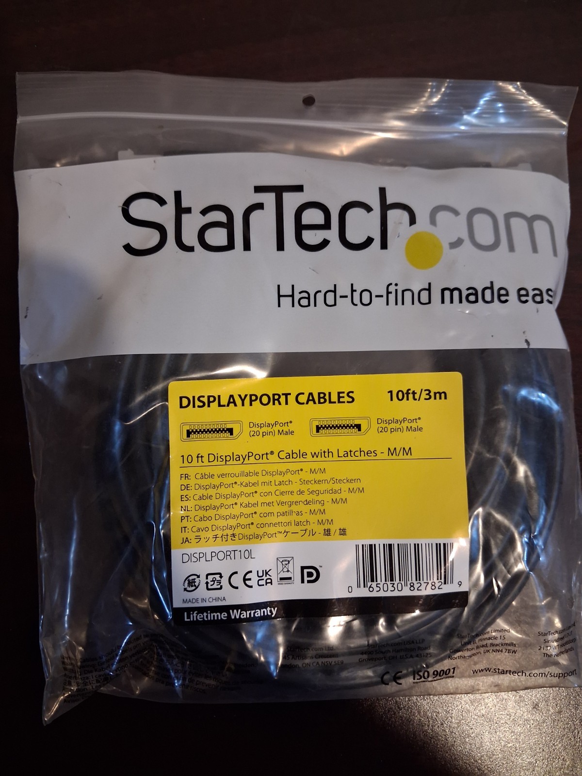 Startech.com 10ft DisplayPort Cable W/ Latches - M/M DISPLPORT10L