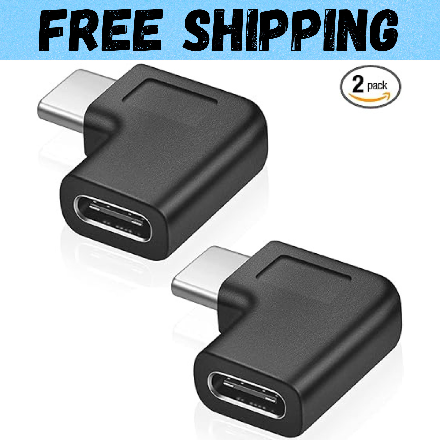 USB C Right Angle Adapter,90 Degree USB C to USB Type-C Male to Female Adapter C