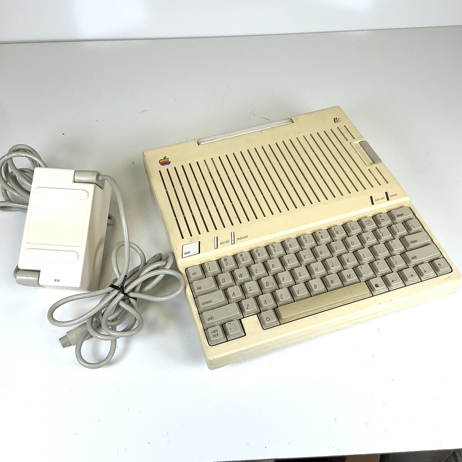 TESTED Apple IIc A2S4000 w/Original IIc Power Supply Vintage Macintosh Computer