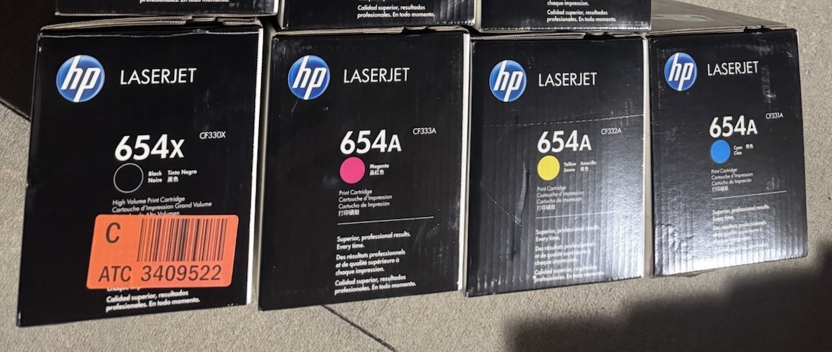 4-pack Genuine HP 654X 654A TONERS CF330X CF331A CF332A CF333A LaserJet M651 NEW