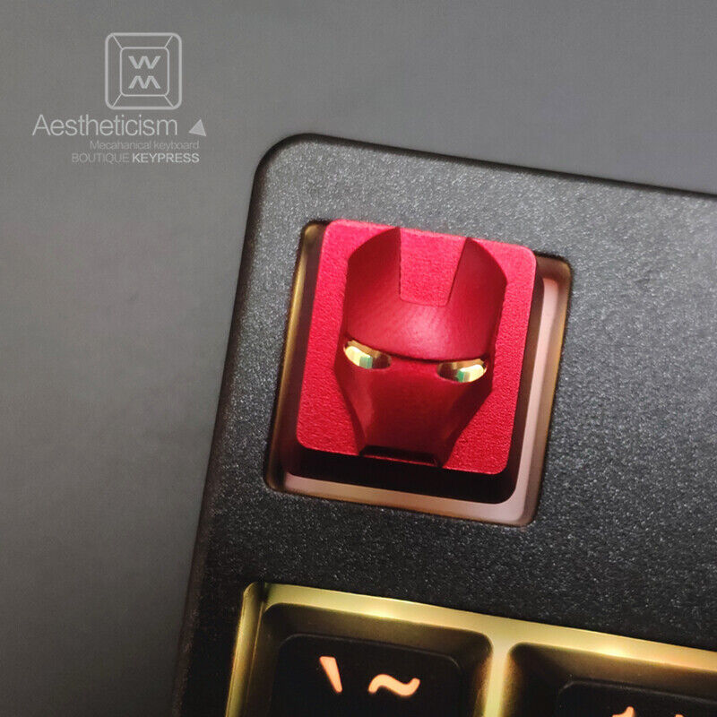 Anime Marvel Iron Man Pbt Keycap For Mechanical Keyboard Avengers Gift New 1 Pc 