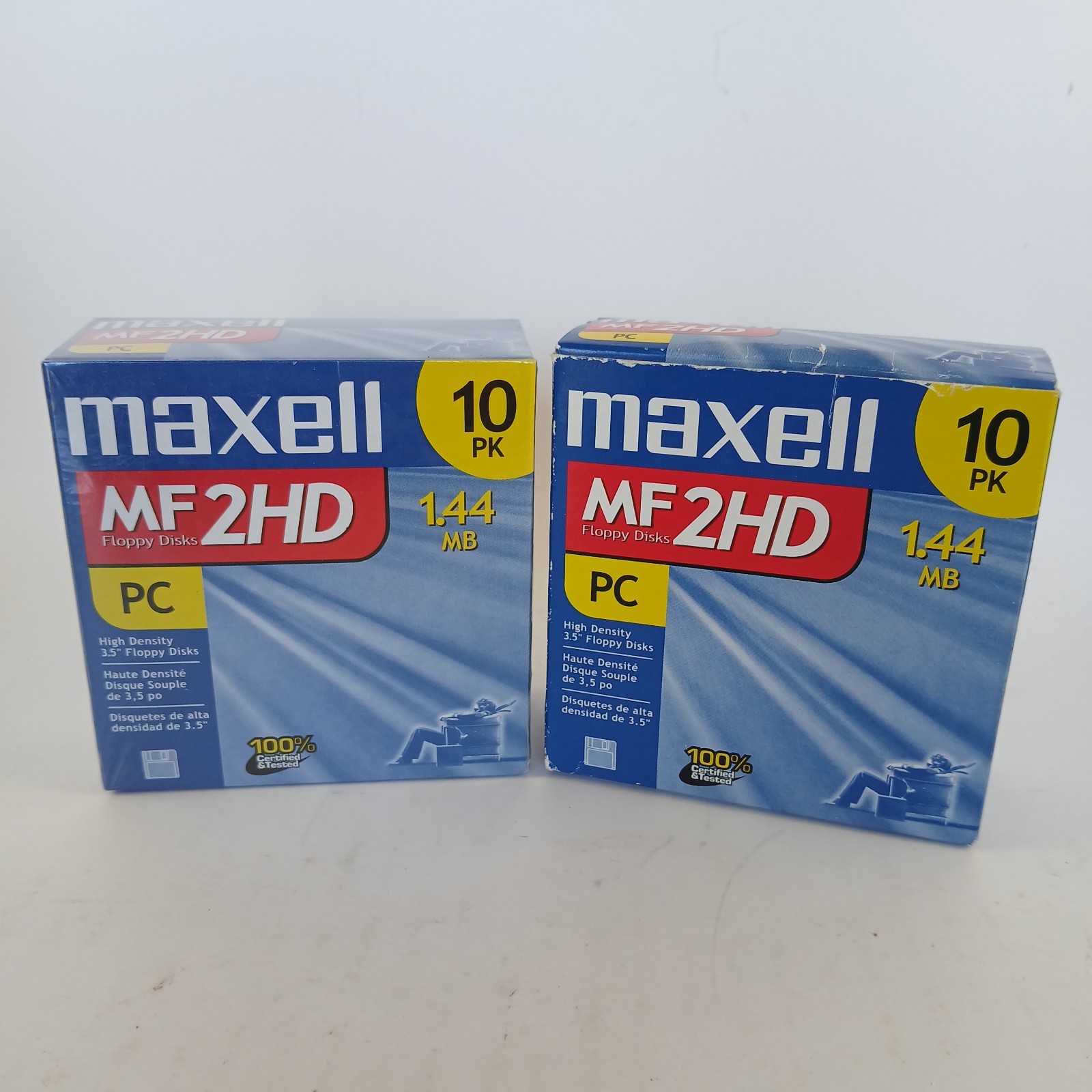 MAXELL 1.44 MB Floppy Disks MF 2HD  3.5 Inch Lot Of 19 Pack opened, clean