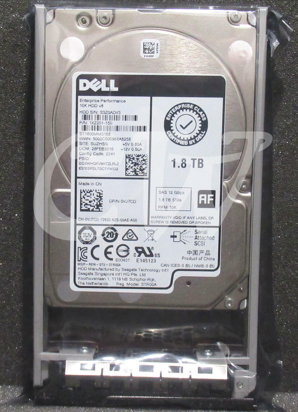 VJ7CD 0VJ7CD ST1800MM0168 Dell 1.8TB 10K RPM 12Gb/s 128MB 2.5"SAS HDD R730 T330