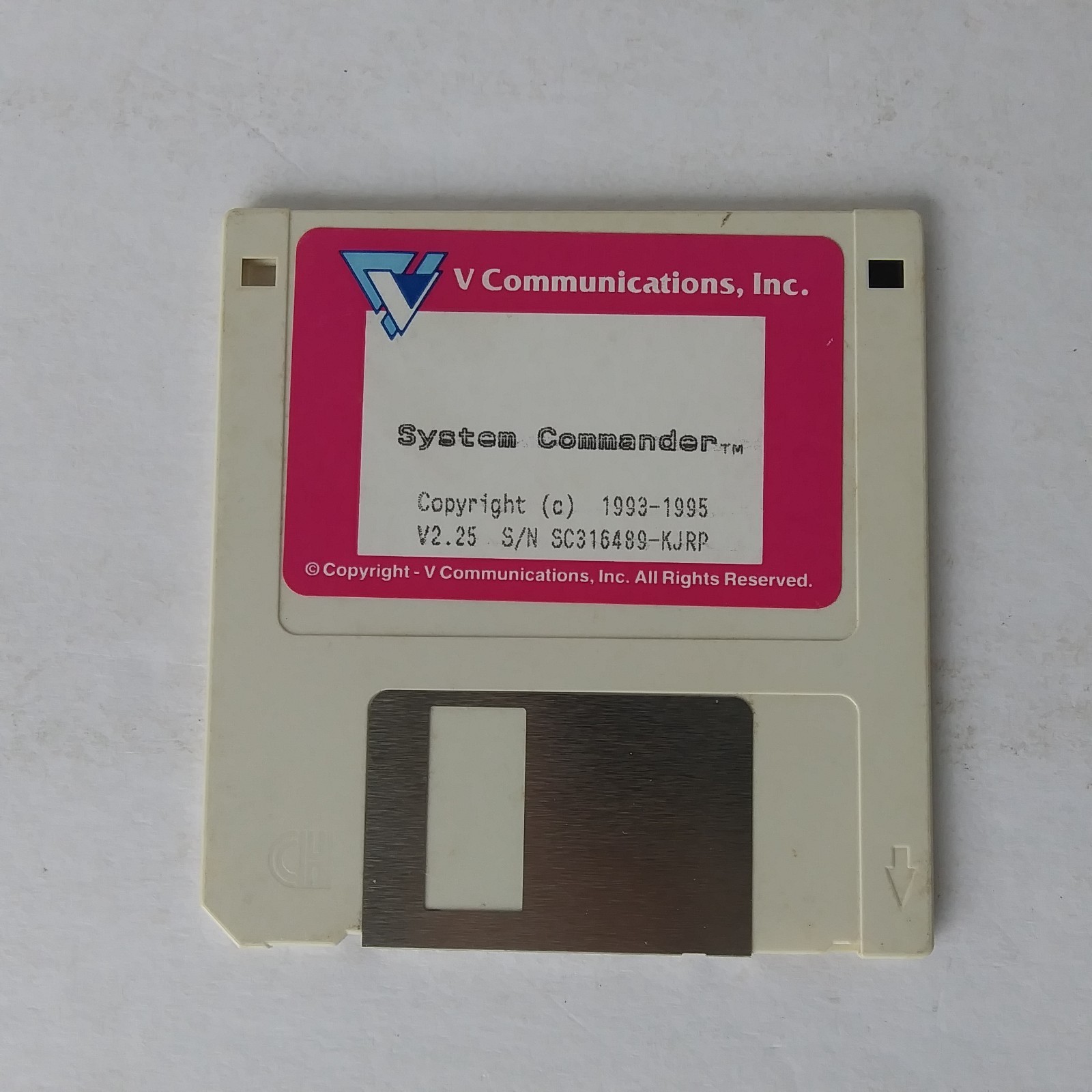 System Commander V2.25 Floppy Disk by V Communications 1993-95 Vintage Software