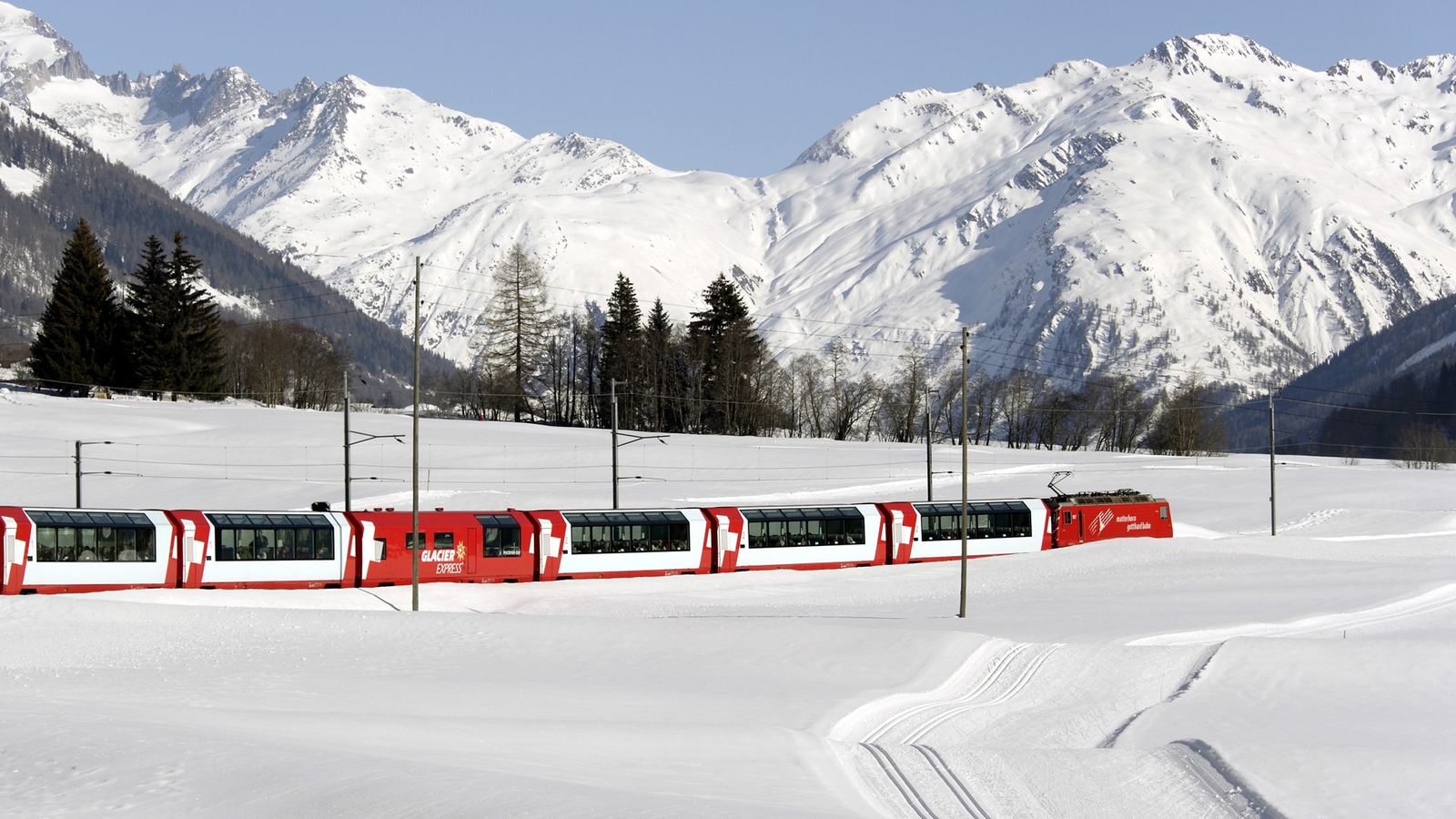 Landscape nature train railway switzerland mountains Custom Gaming Mat Desk