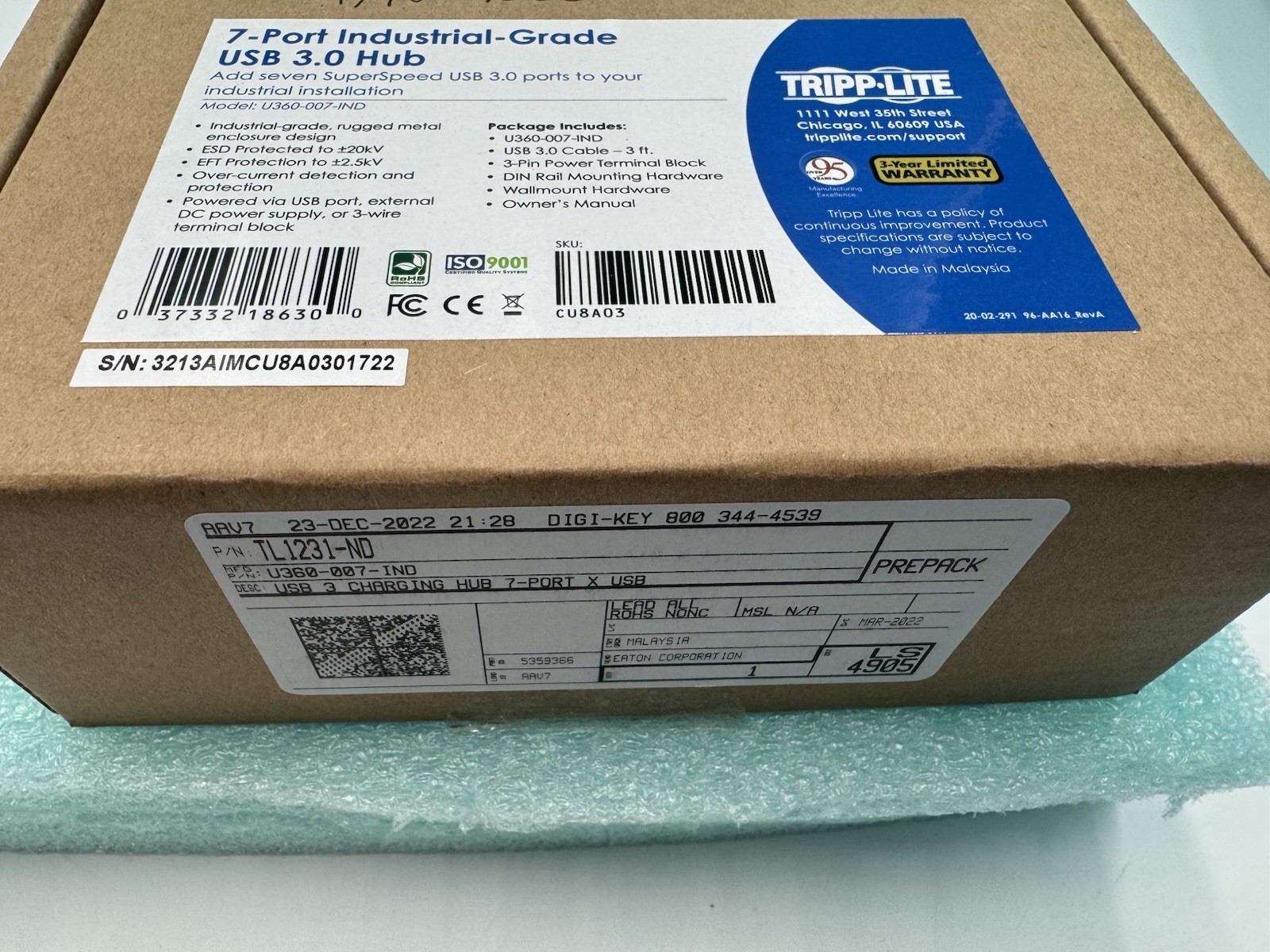 Eaton-New-U360-007-IND _ EATON TRIPP LITE SERIES 7-PORT INDUSTRIA
