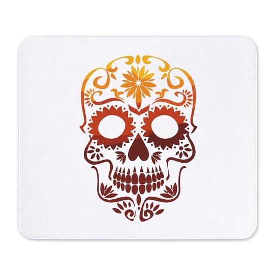 CafePress Red And Orange Sugar Skull Mousepad  (290709879)