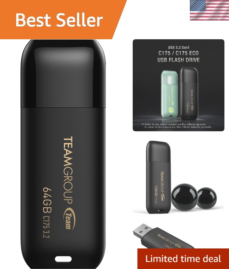 C175 64GB USB Flash Drive - 100MB/s Speed, Cap-Loss Free Design for Convenience