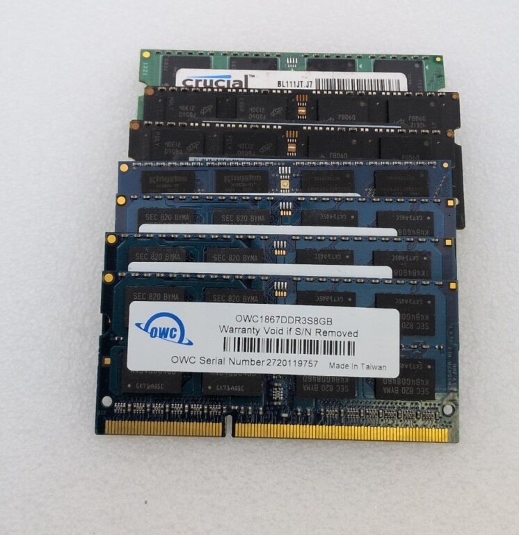 Lot of 7 pcs 8GB DDR3/DDRL3 Mixed Brands/ Mix Speeds | Memory (RAM)