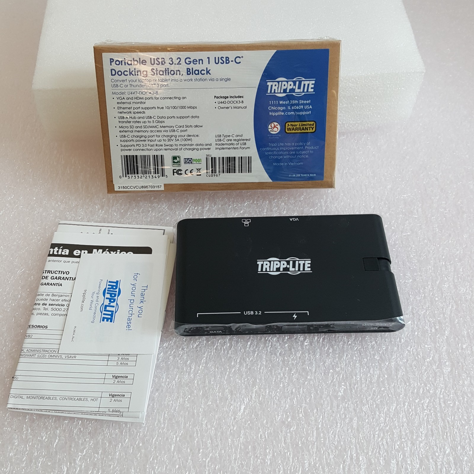 Tripp Lite U442-DOCK3-B USB-C Laptop Dock