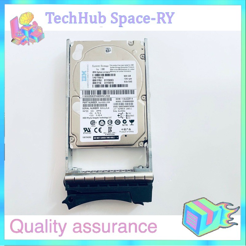 IBM 900GB 81Y9915 81Y9918 IBM 900GB 10K 6GBPS SFF SAS HARD DRIVE 81Y9893 W/ Tray
