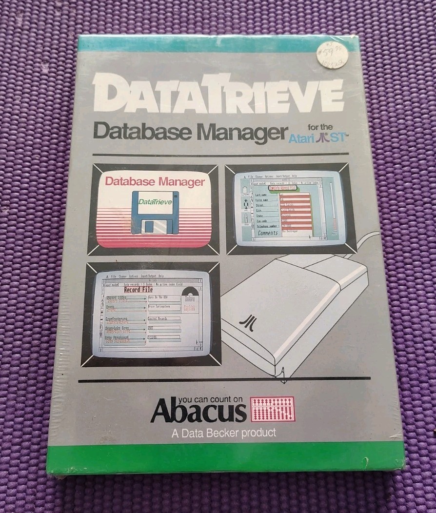 Vintage Abacus Software Datatrieve Database Manager For Atari ST New Sealed
