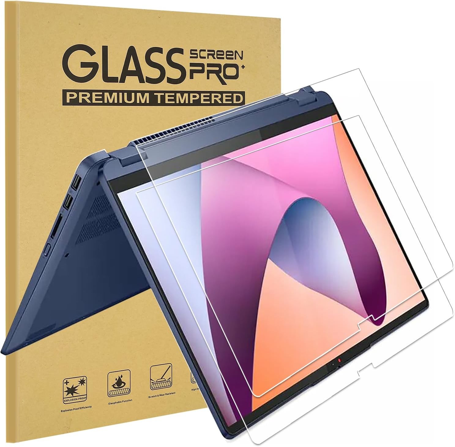 Screen Protector Tempered Glass for 14" Lenovo IdeaPad 5a / 5i / 5X 2-in-1, 2 Pa