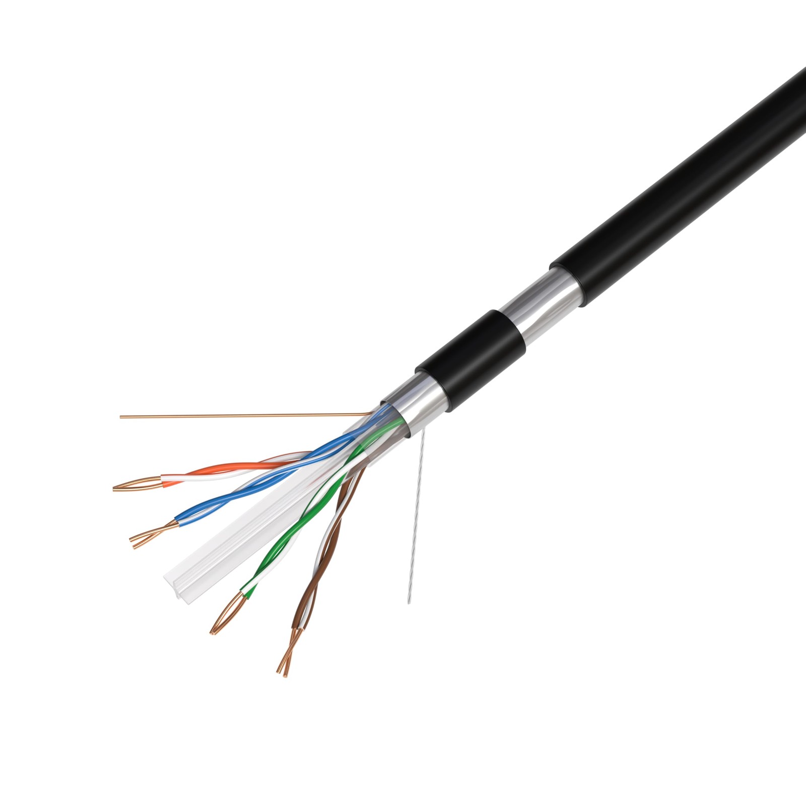 Cables Direct Online 500FT CAT6 Outdoor Direct Burial FTP Solid Cable 550Mhz Eth