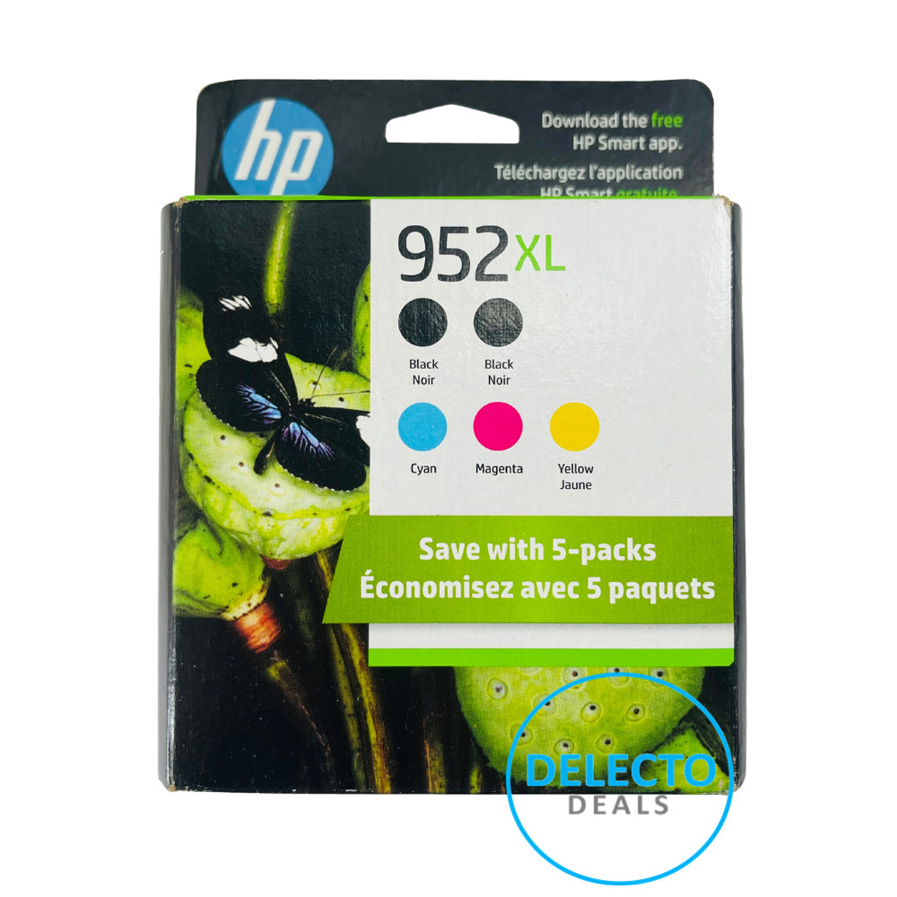 5-PACK HP GENUINE 952XL BLACK & COLOR INK OFFICEJET PRO 8710 8720 SEALED 6/2027+