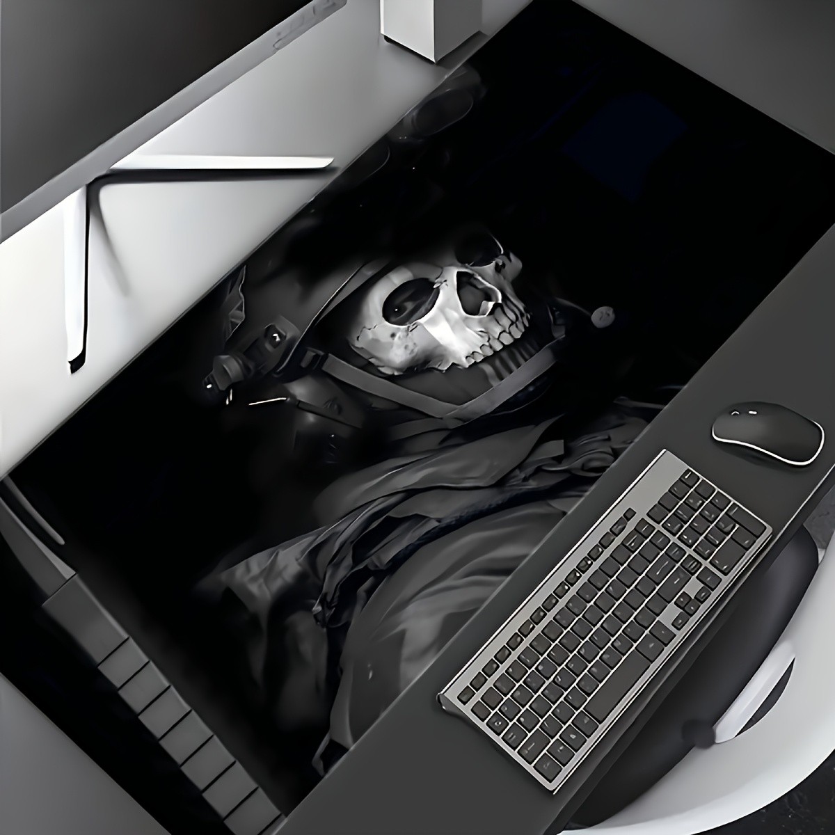 1pc Extended Gaming Skull Special Forces Pattern Mouse Pad and Computer Desk K