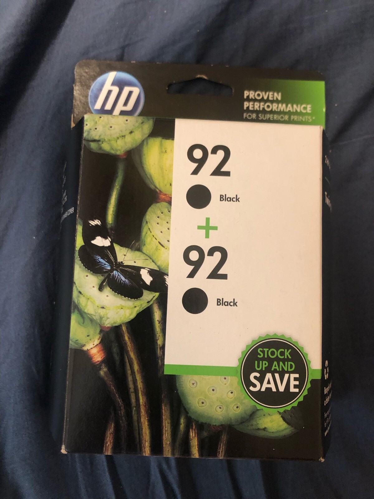 1 pack Genuine HP 92 + 92 New 2 Black Ink Cartridges Sealed Exp 3/2013