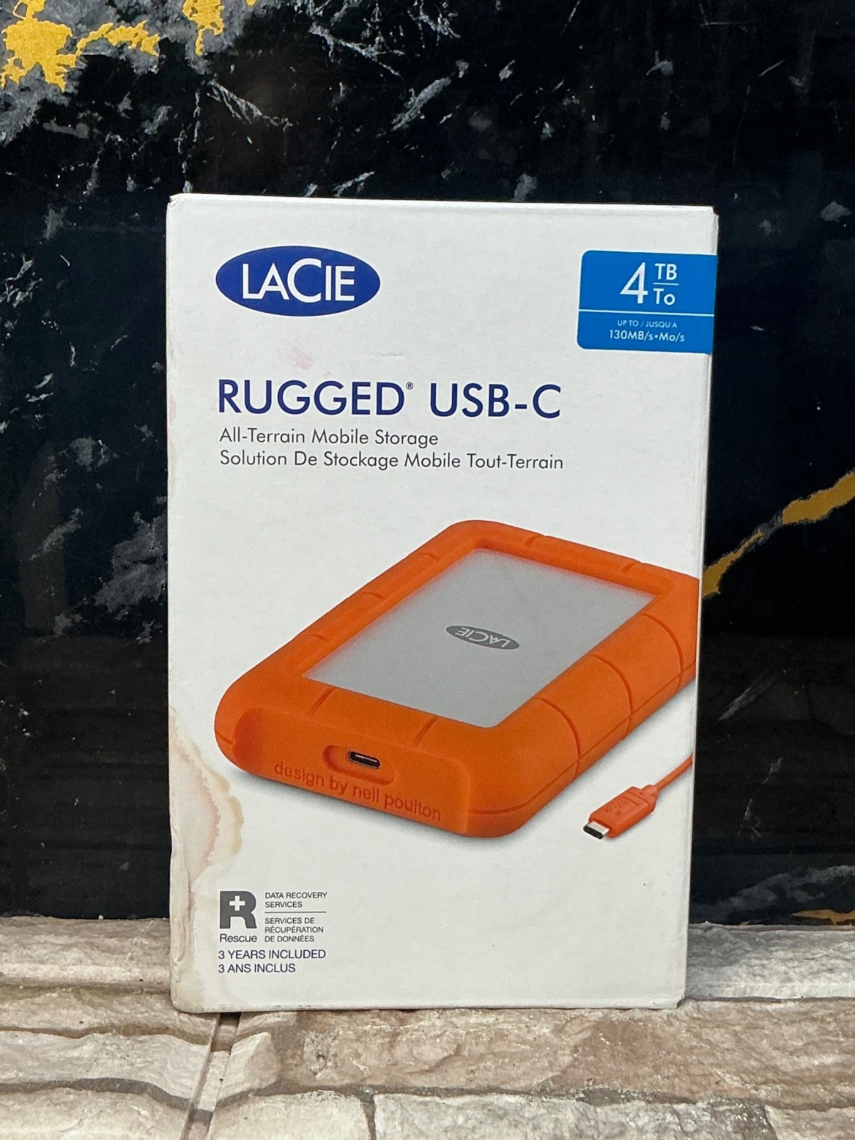 LaCie Rugged USB-C 4TB, External, 2.5" (STFR4000800) Orange Hard Drive