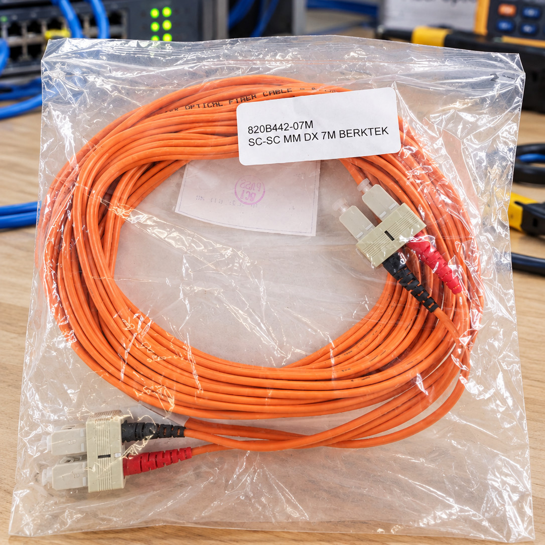 SC to SC Fiber Patch Cable 7m Multimode Duplex Orange Berktek Network
