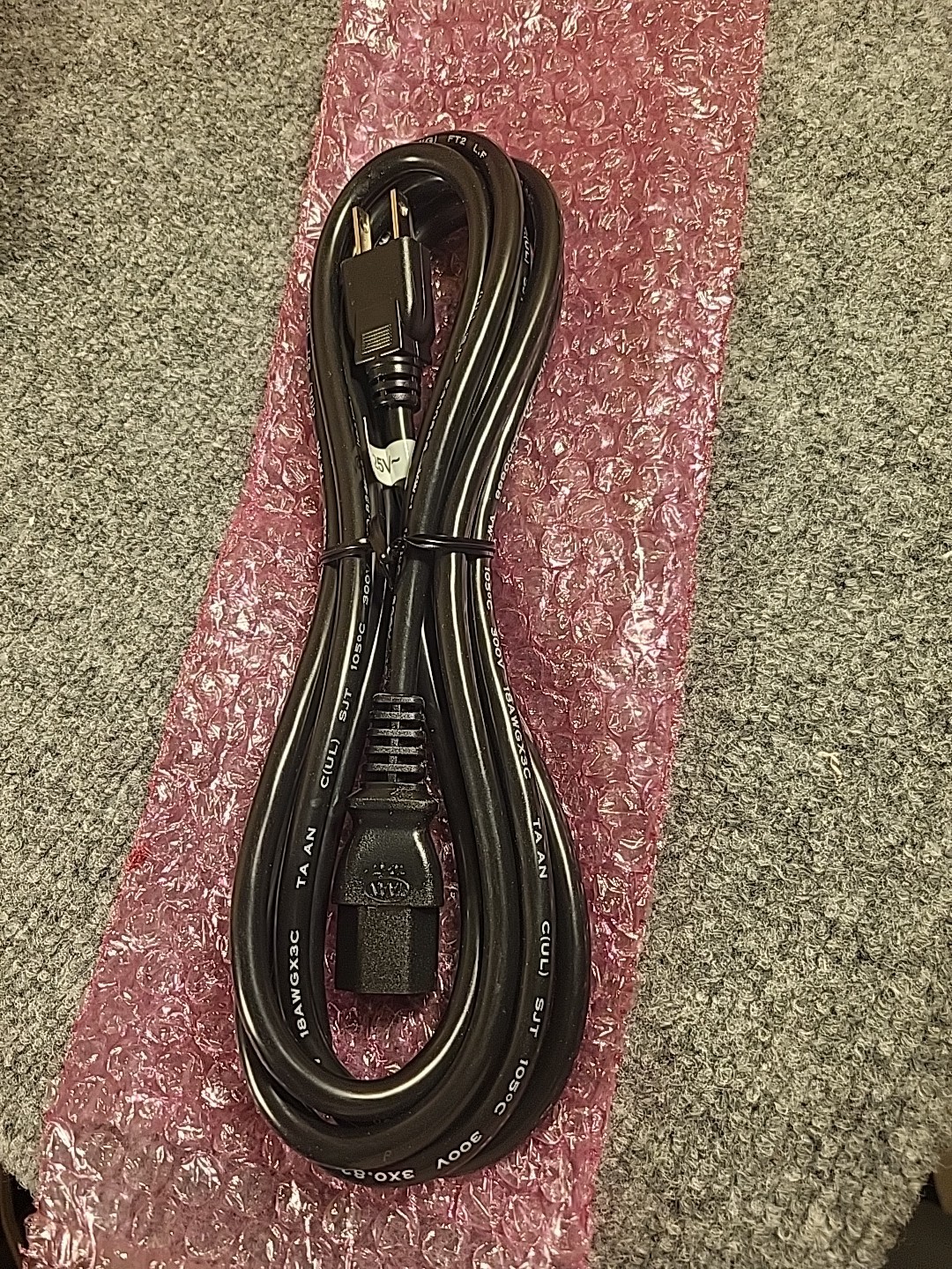 10ft NEMA 5-15P to C13 Universal  AC Power Cord 18AWG 10A/125V, Black