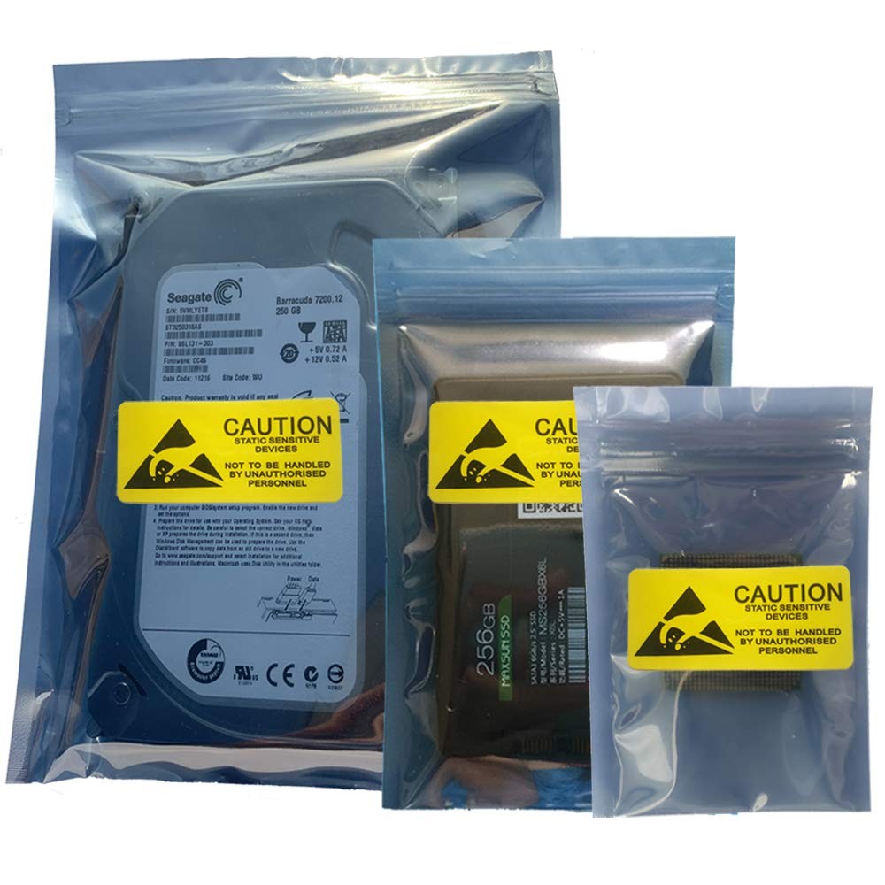 Antistatic Bags, 30pcs 3 Sizes Mixed ESD Shielding Bag with Labels