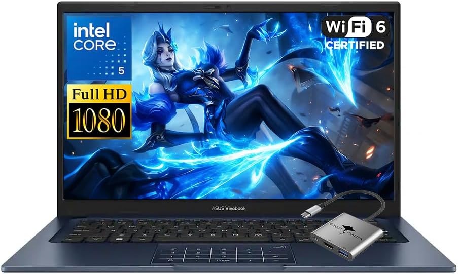 ASUS Vivobook 14 14" FHD Laptop Intel Core 5 120U 8GB RAM 256GB PCIE SSD WIN11H