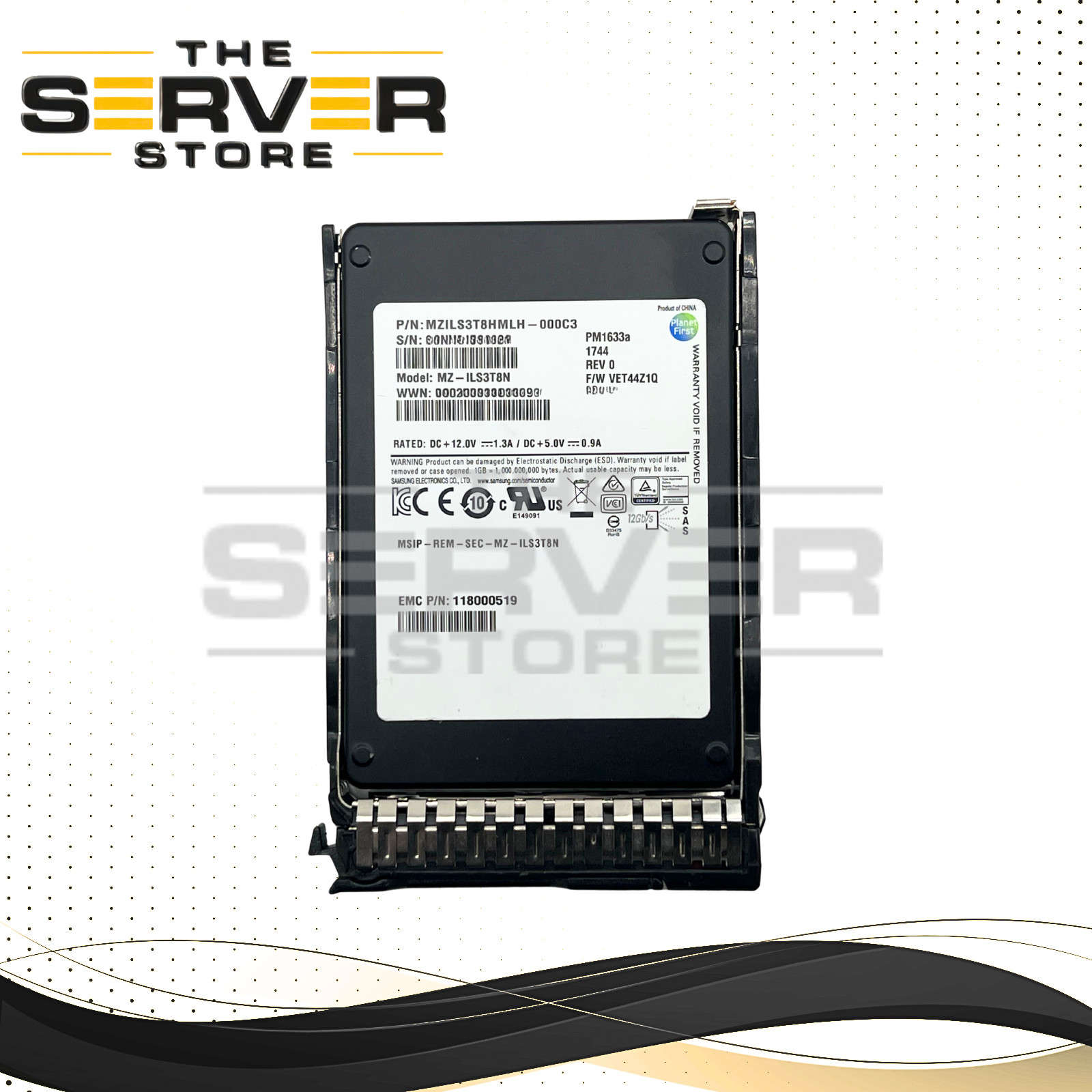 Samsung EMC 3.84TB SAS 12G RI 2.5" SSD PM1633a MZ-ILS3T8N for SC HPE G8 G9 G10