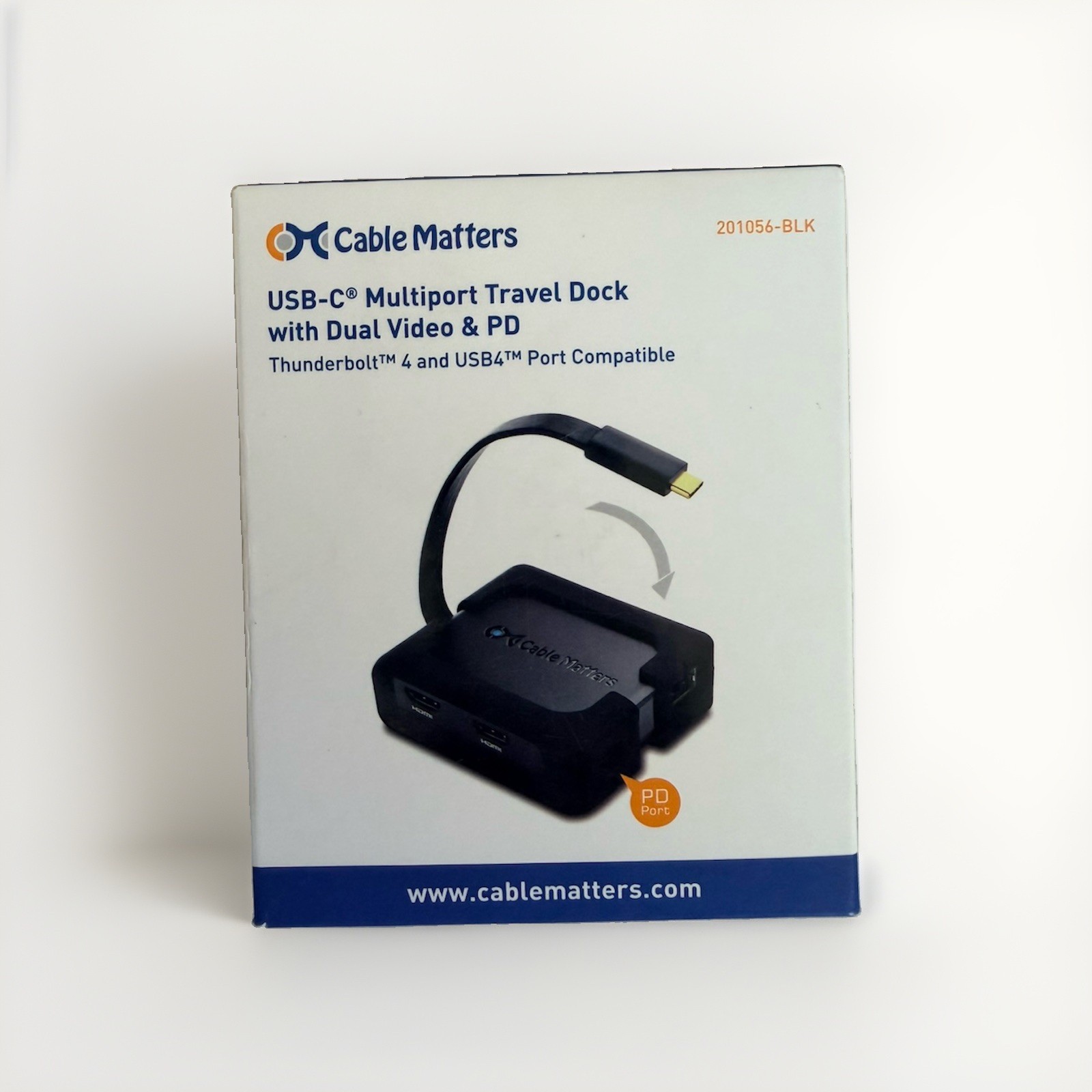 Cable Matters USB-C Multiport Adapter with Dual DisplayPort & PD - 201055-BLK